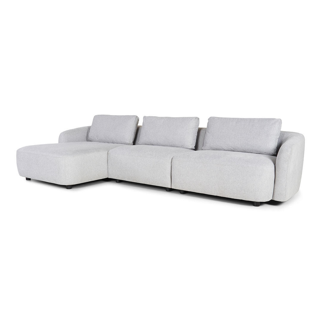 3-SITZER-SOFA Bergen Stoff Hellgrau - Hellgrau, Textil (312/78/162cm) - ebuy24