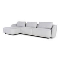3-SITZER-SOFA Bergen Stoff Hellgrau - Hellgrau, Textil (312/78/162cm) - ebuy24
