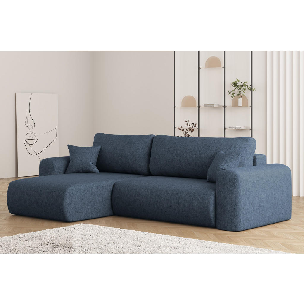Thumbnail - Kaiser Möbel Ecksofa, Blau, Holz, L-Form, 272x145 cm, Wohnzimmer, Sofas & Couches, Wohnlandschaften, Ecksofas