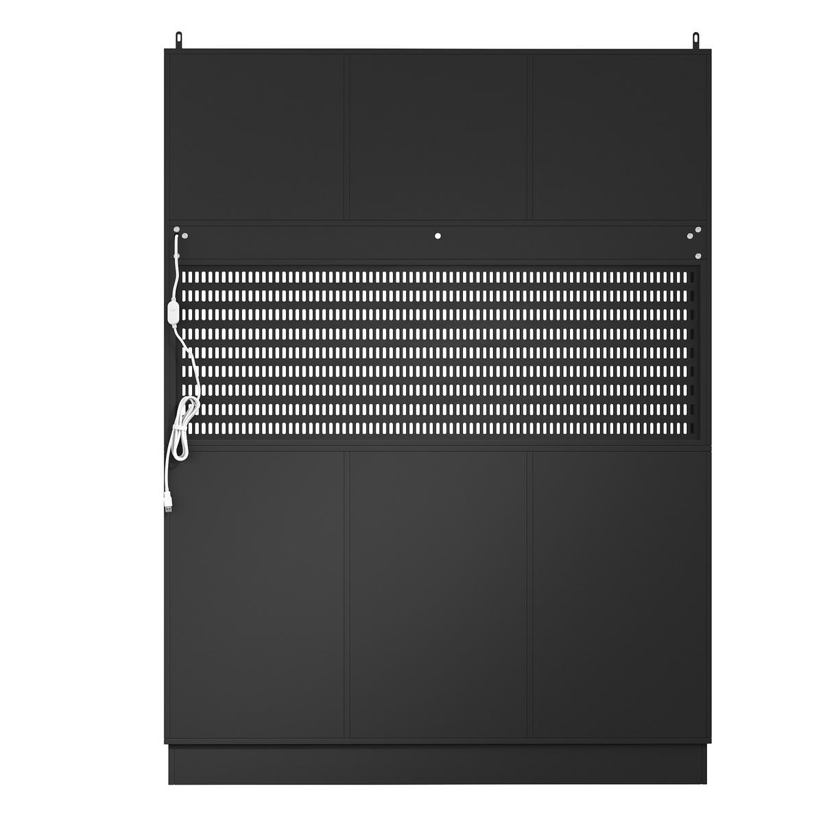 HOCHSCHRANK LED Weinregal Kippsicherung Schwarz - Schwarz, Glas (140/185.7/40cm) - FLIEKS