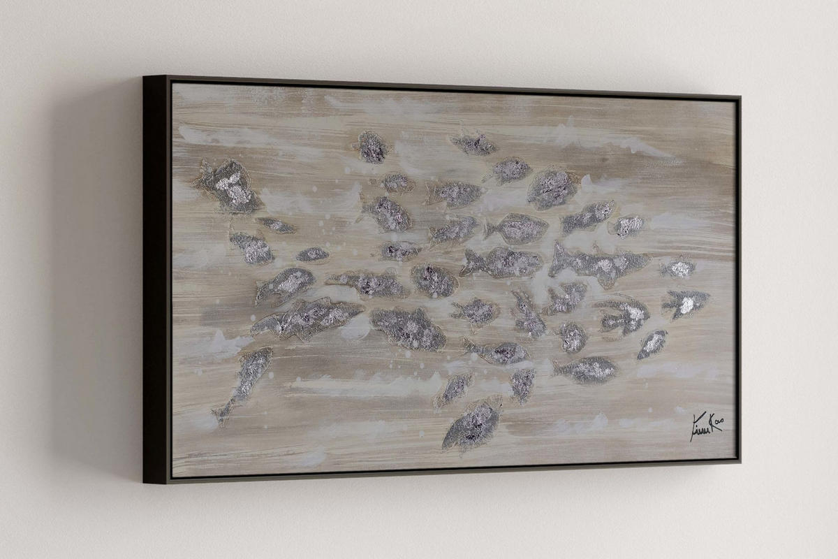 OLEJOMAĽBA 100/50 cm, Zvieratá - béžová, drevo/textil (100/50cm) - KUNSTLOFT