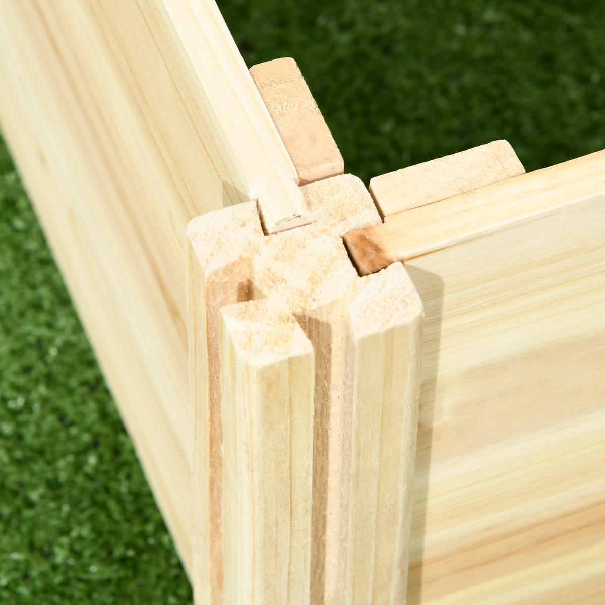 HOCHBEET DE-12223 mit Rankgitter 230/60/110 cm offener Boden Natur - Naturfarben, Holz (230/110/60cm) - ComfortXL
