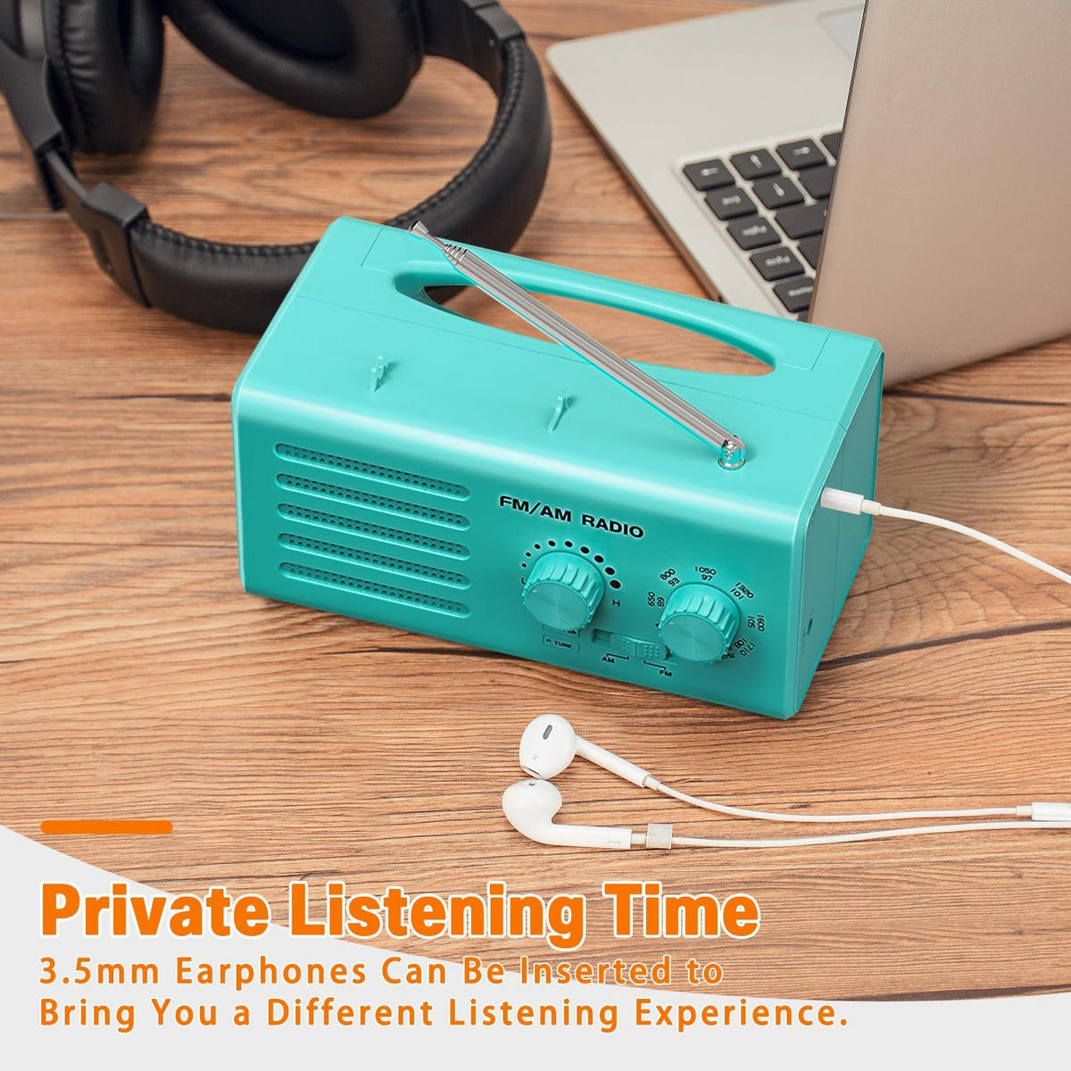 RADIO – FM/AM – Lautsprecher-/Kopfhöreranschluss/USB-Netzteil – Grün - Grün, Kunststoff (16/8.1/7.9cm) - DCA