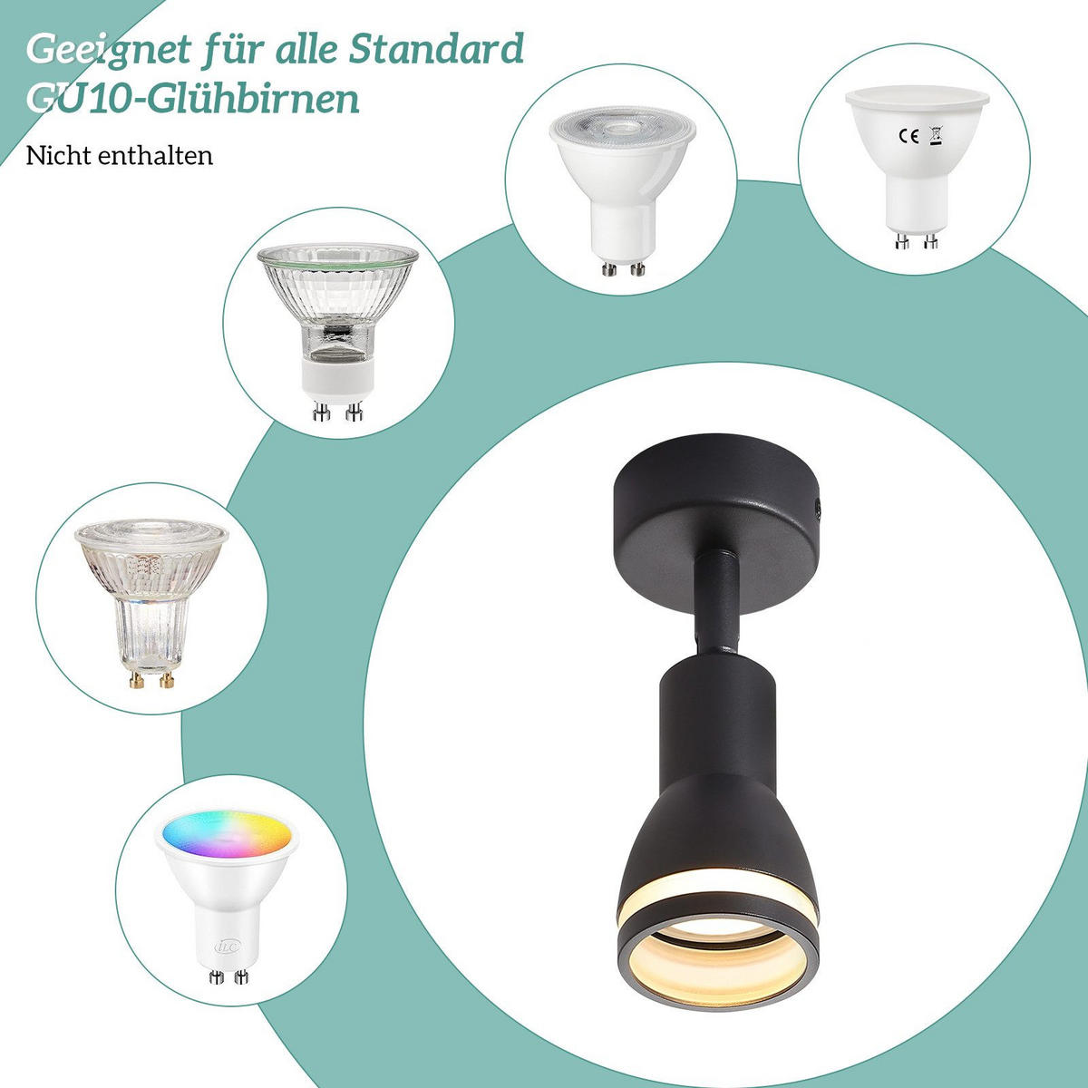 DECKENLEUCHTE Macleod 6/6/15.7cm - Schwarz, Metall (6/6/15.7cm) - Nettlife