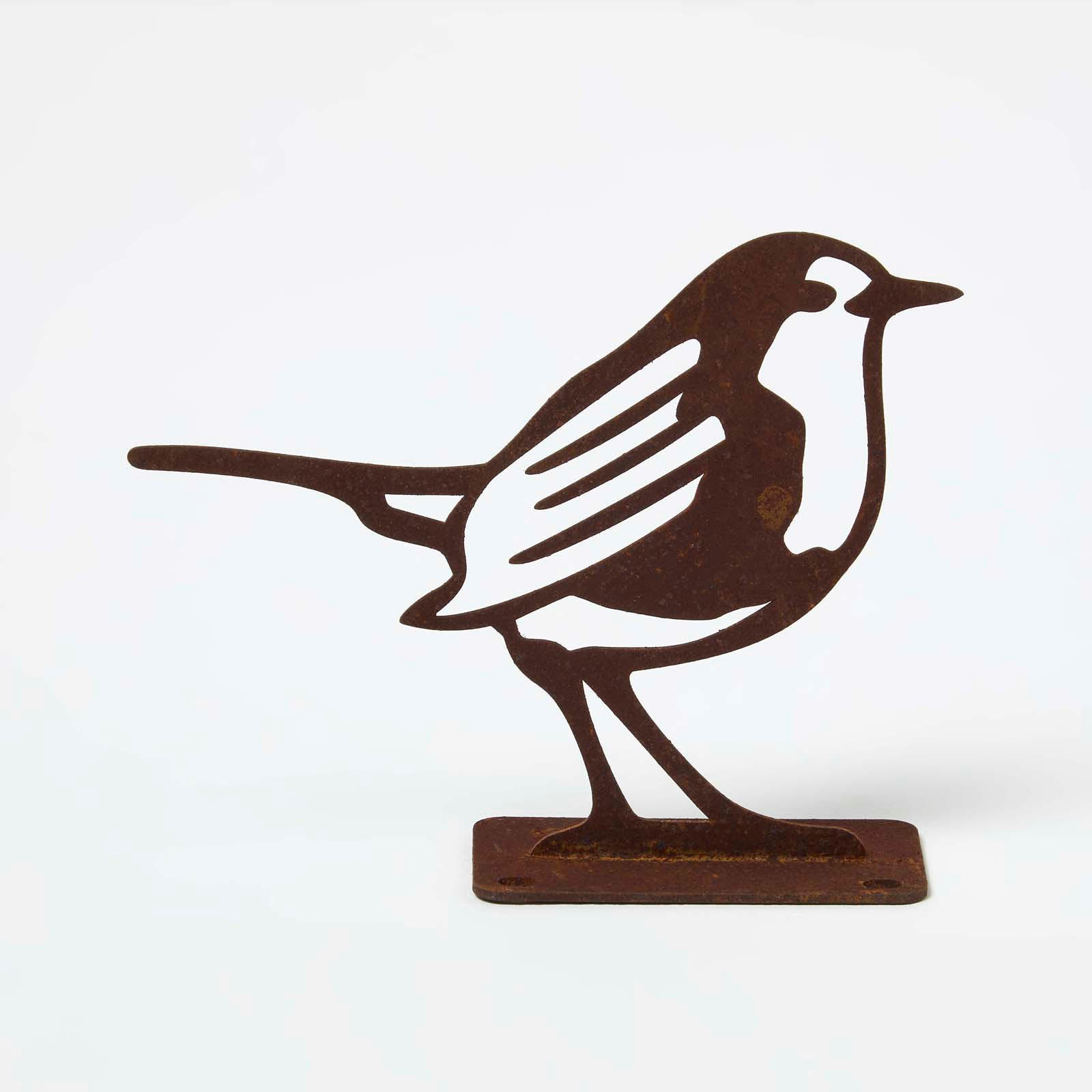 DEKOVOGEL Rotkehlchen, Rost-Optik - Braun, Metall (3/10/13cm) - Homescapes