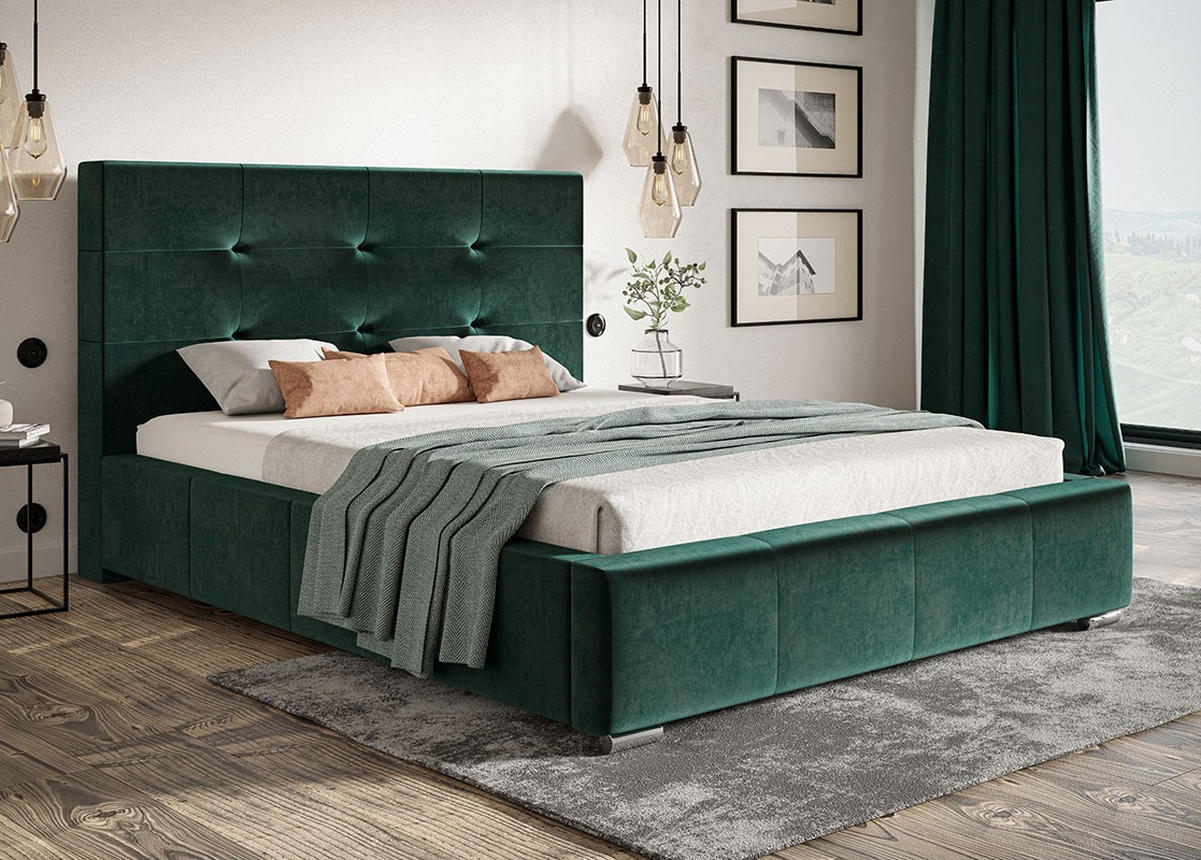BETT Beeren Grün BEN 5 120x200 cm - Grün, Textil (120/200cm) - Sepro Meble