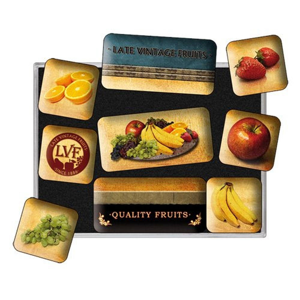 MAGNETSET 9-teilig Home & Country Quality Fruits - Multicolor, Metall (9/7/2cm) - Nostalgic-Art