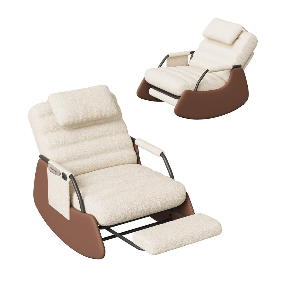 Delfa Schaukelstuhl Beige 67x92x91.5 cm