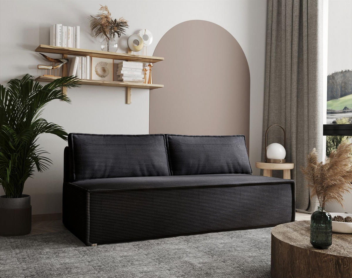 SCHLAFSOFA Amanda In Zoom - Anthrazit, Holzwerkstoff/Textil (200/89/100cm) - Fun Möbel