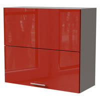 KLAPPHÄNGESCHRANK Brerra W8B/80-AV Grau / RAL 3002 karminrot Hochglanz 80 / 32,5 / 72cm - Rot/Grau, Holz/Holzwerkstoff (80/72/32.5cm) - Feldmann-Wohnen