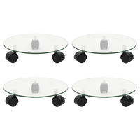 PFLANZENROLLER 4Er Set 28 Cm Hartglas Rund - Transparent, Glas (28/0.5/28cm) - vidaXL