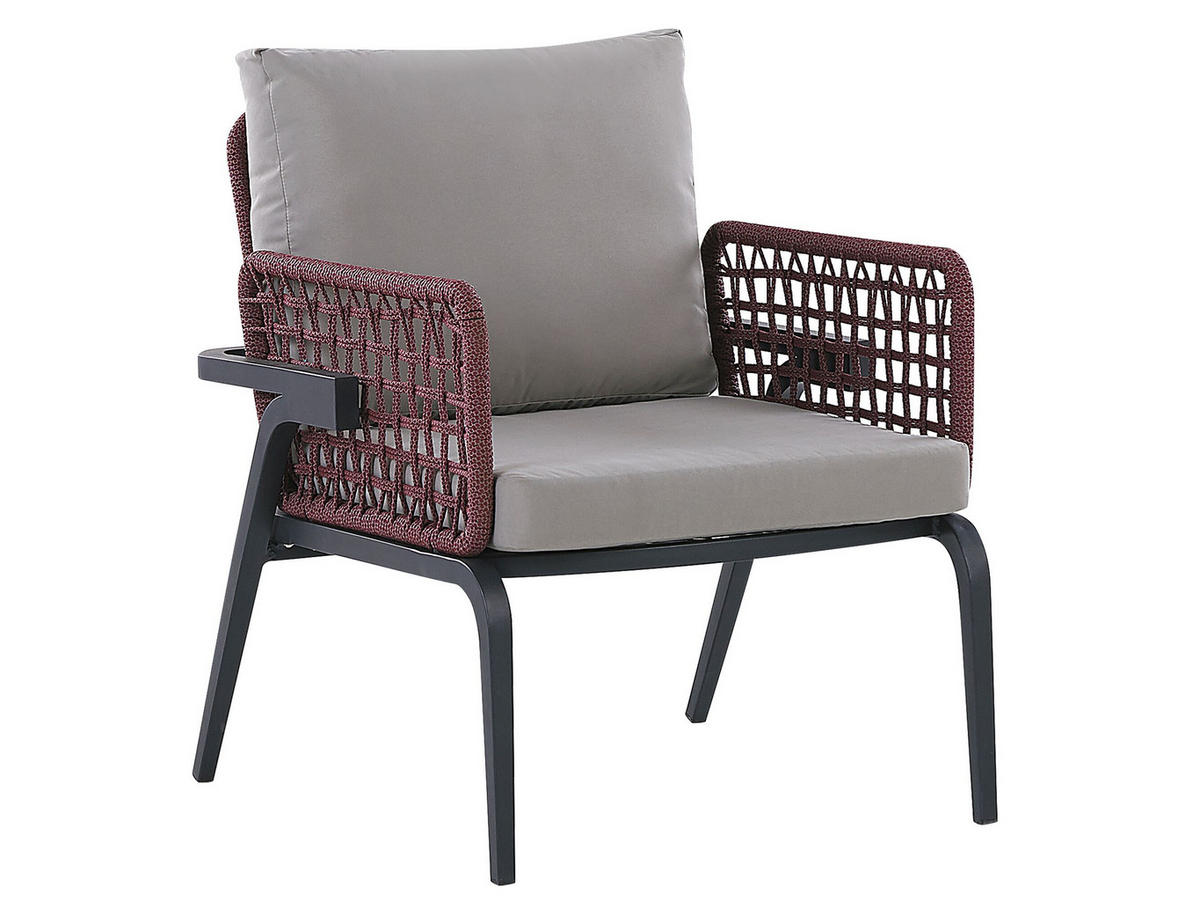 LOUNGE-SET 4-Sitzer grau Sciacca - Grau, Metall - Beliani