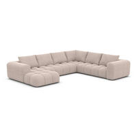 WOHNLANDSCHAFT Casaluna U-Form Beige Strukturstoff - Beige, Kunststoff (338/88/267cm)