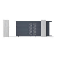 GARTENTOR Schiebetor - 416 x 180 cm - Aluminium - Halbvoll mit Muster - Anthrazit - GREGOR - Anthrazit, Metall (390/178cm) - Vente-Unique