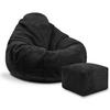 SITZSACK PARADISE MIT FUßSTÜTZE Kordsamt 2-tlg Black Beauty M - Schwarz, Textil (90/100/90cm) - Dreamroots