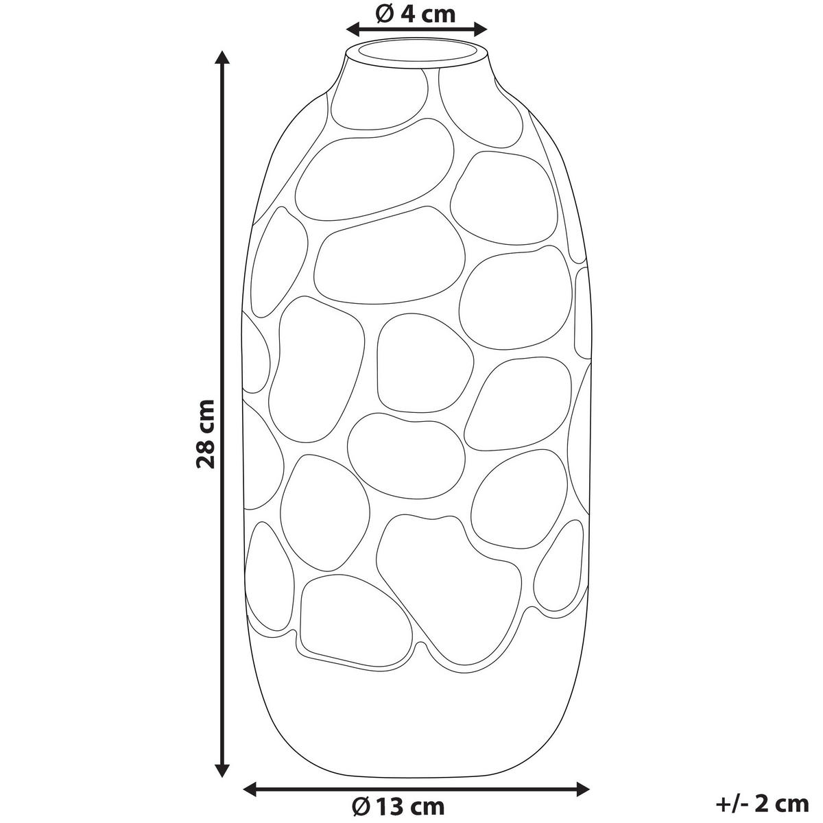 DEKOVASE Steinzeug weiß Cenabum - Weiß, Stein (28cm) - Beliani