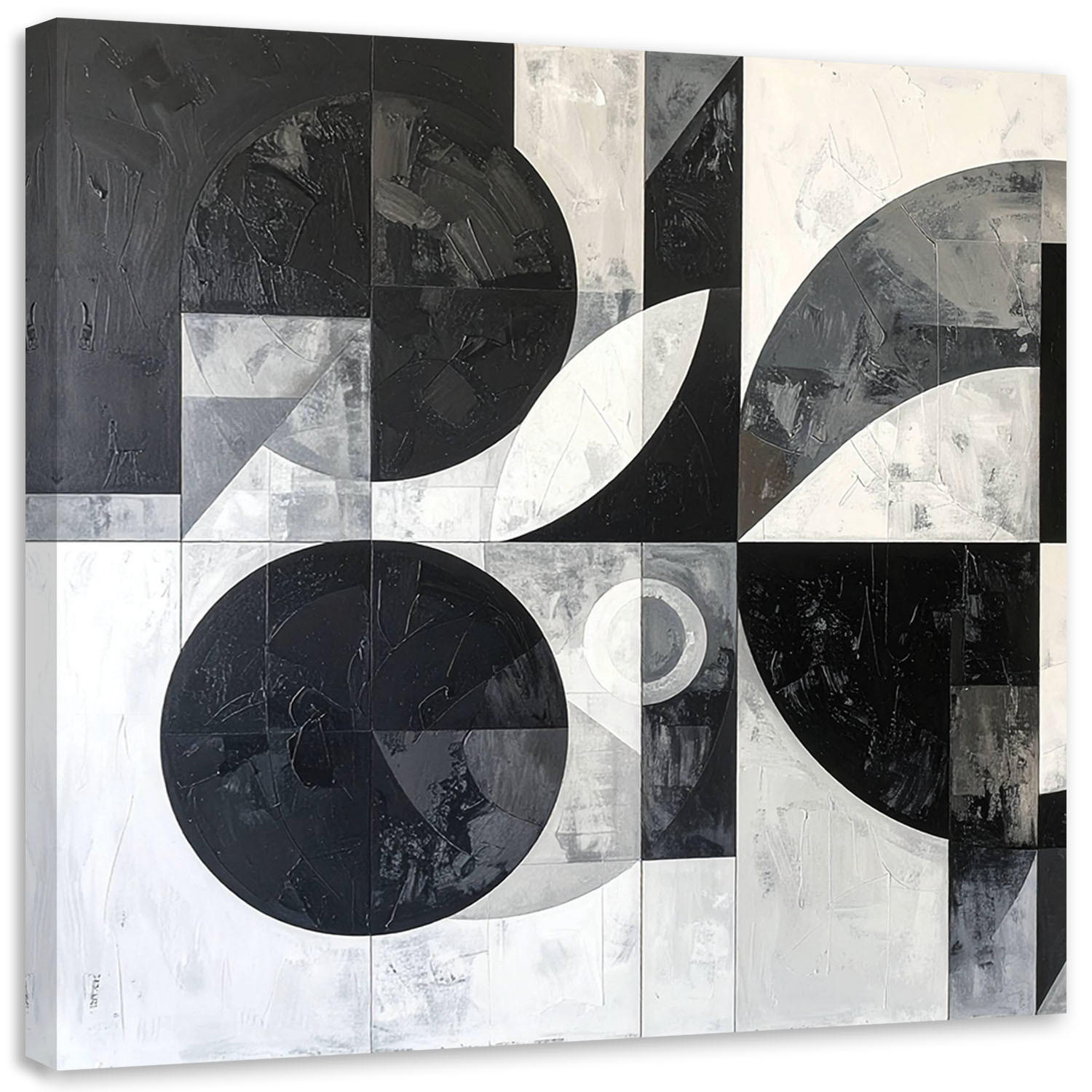 LEINWANDBILD 3D und geometrisch 40x40cm - Schwarz, Textil (40/40cm) - Feeby