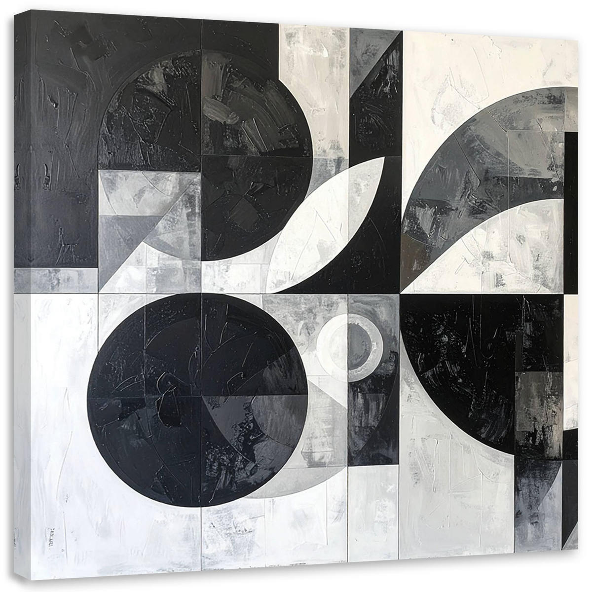 LEINWANDBILD 3D und geometrisch 40x40cm - Schwarz, Textil (40/40cm) - Feeby