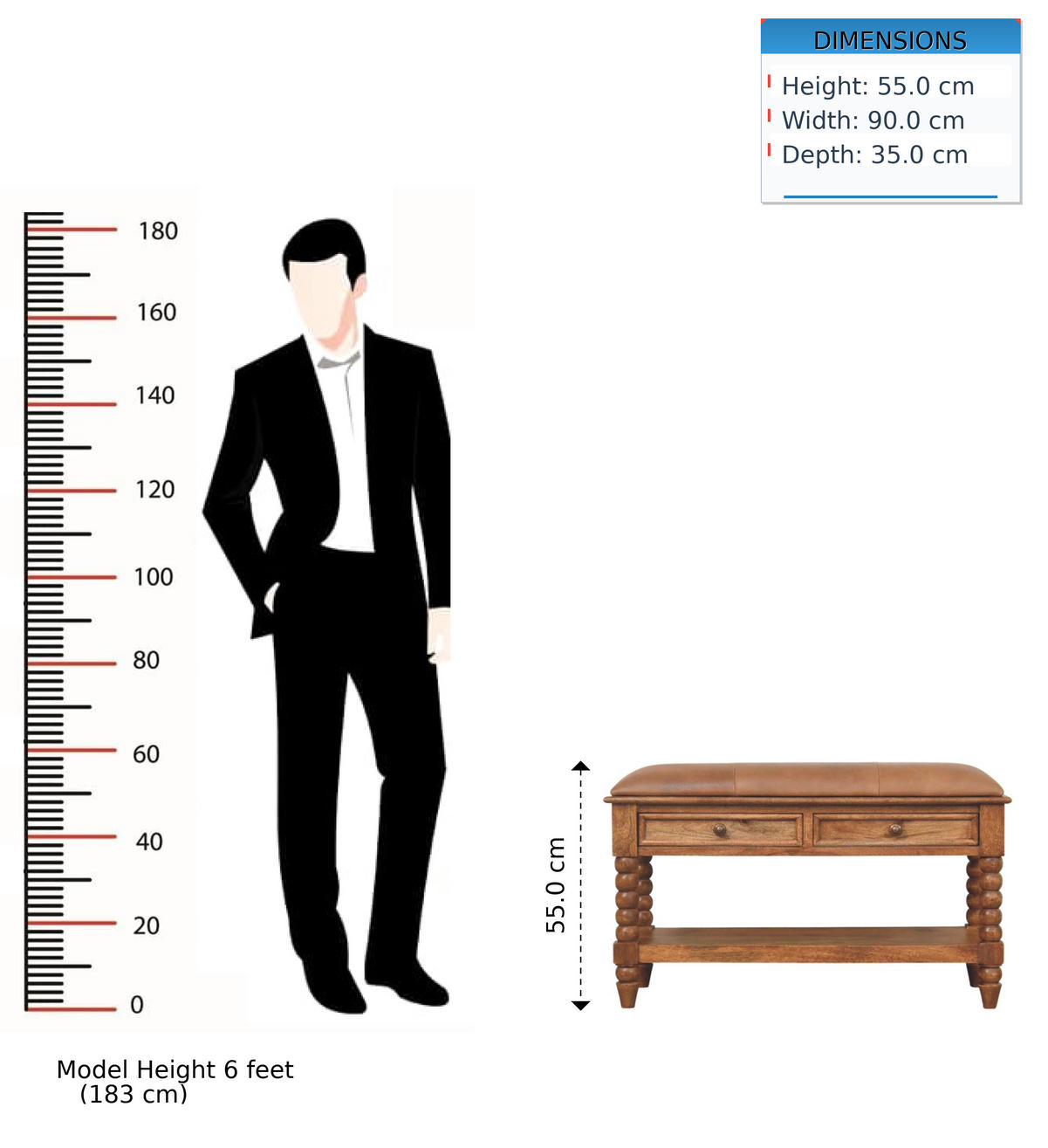 NOČNÍ STOLEK Levitate, nástěnný, 2 zásuvky, hnědá - světle hnědá, dřevo (90/55/35cm) - Artisan Furniture