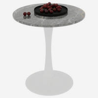COUCHTISCH 70 cm in Antikweiß/Grau aus Kunstmarmor–rund und vielseitig - Weiß, Stein (70/70/72cm) - Flora Grace