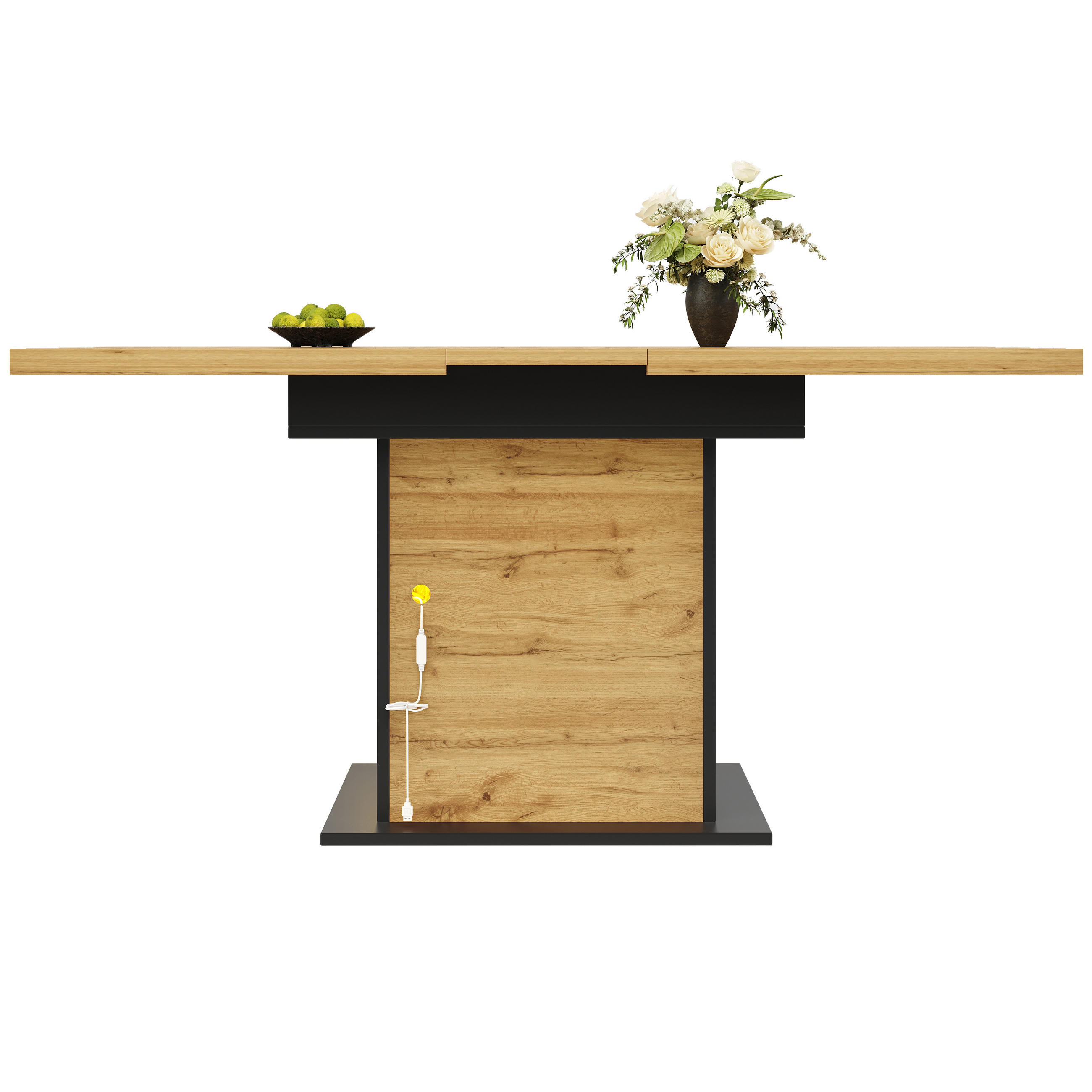 ESSTISCH Teleskop 110-140x80Cm LED 4-6 Personen Stauraum - Multicolor, Glas (80/110/76cm) - FLIEKS