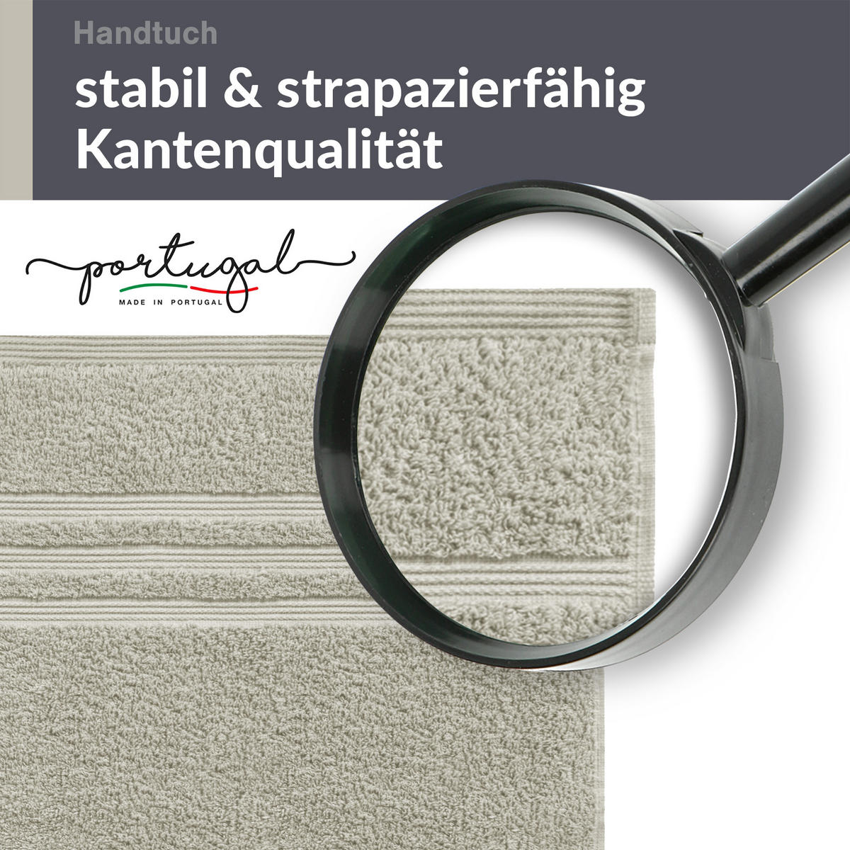 HANDTUCH 50x100 cm London Kiesel Grau 4er Set - Sandfarben, Textil (50/100cm) - Lashuma