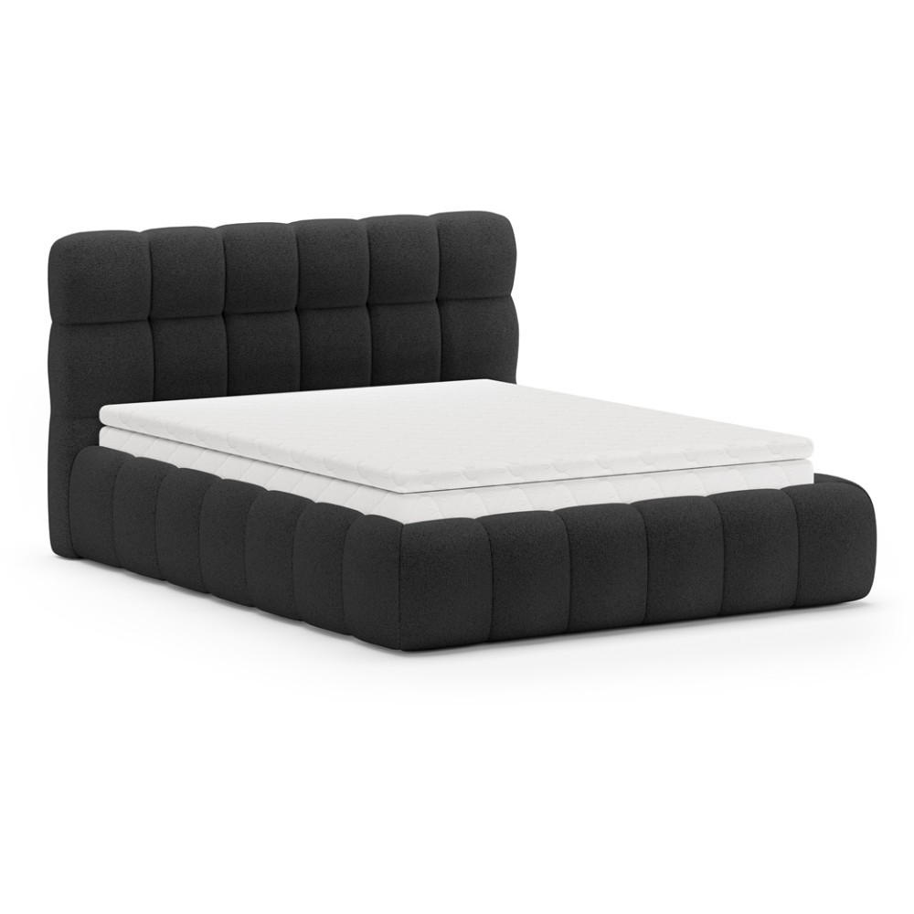 POLSTERBETT Cleo mit Matratze und Topper, 180x200 cm, Schwarz - Schwarz, Textil (180/200cm) - Beautysofa
