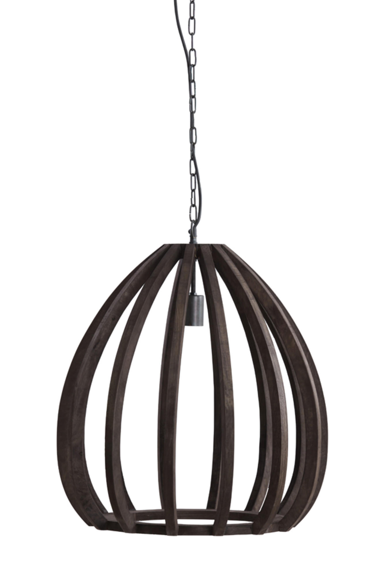 HÄNGELAMPE Barsia Braun Ø50/54 cm - Dunkelbraun, Holz (50/50/54cm) - Light & Living