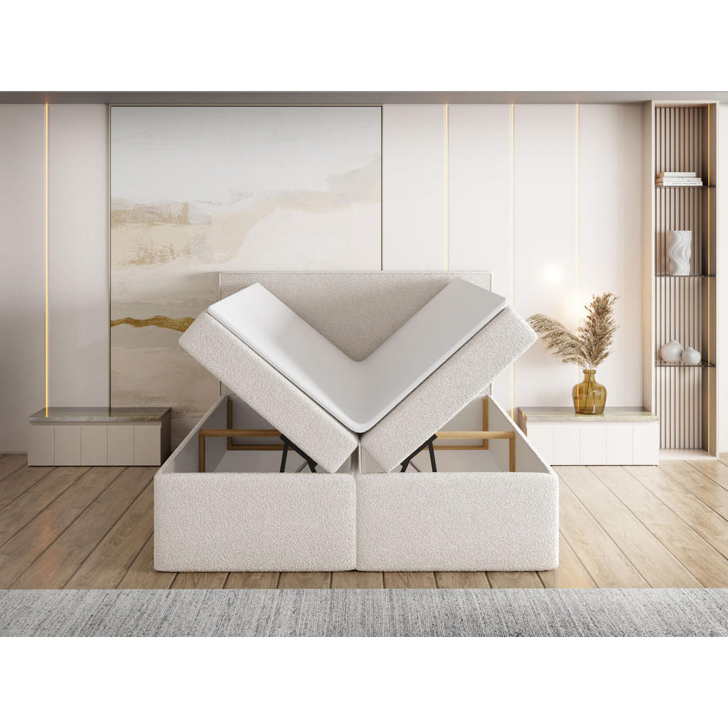 Thumbnail - WFL Group Boxbett, Beige, Holzwerkstoff, H4, Höhe ca. 15 cm, Rechteckig, 160x200 cm, Schlafzimmer, Betten, Boxspringbett...