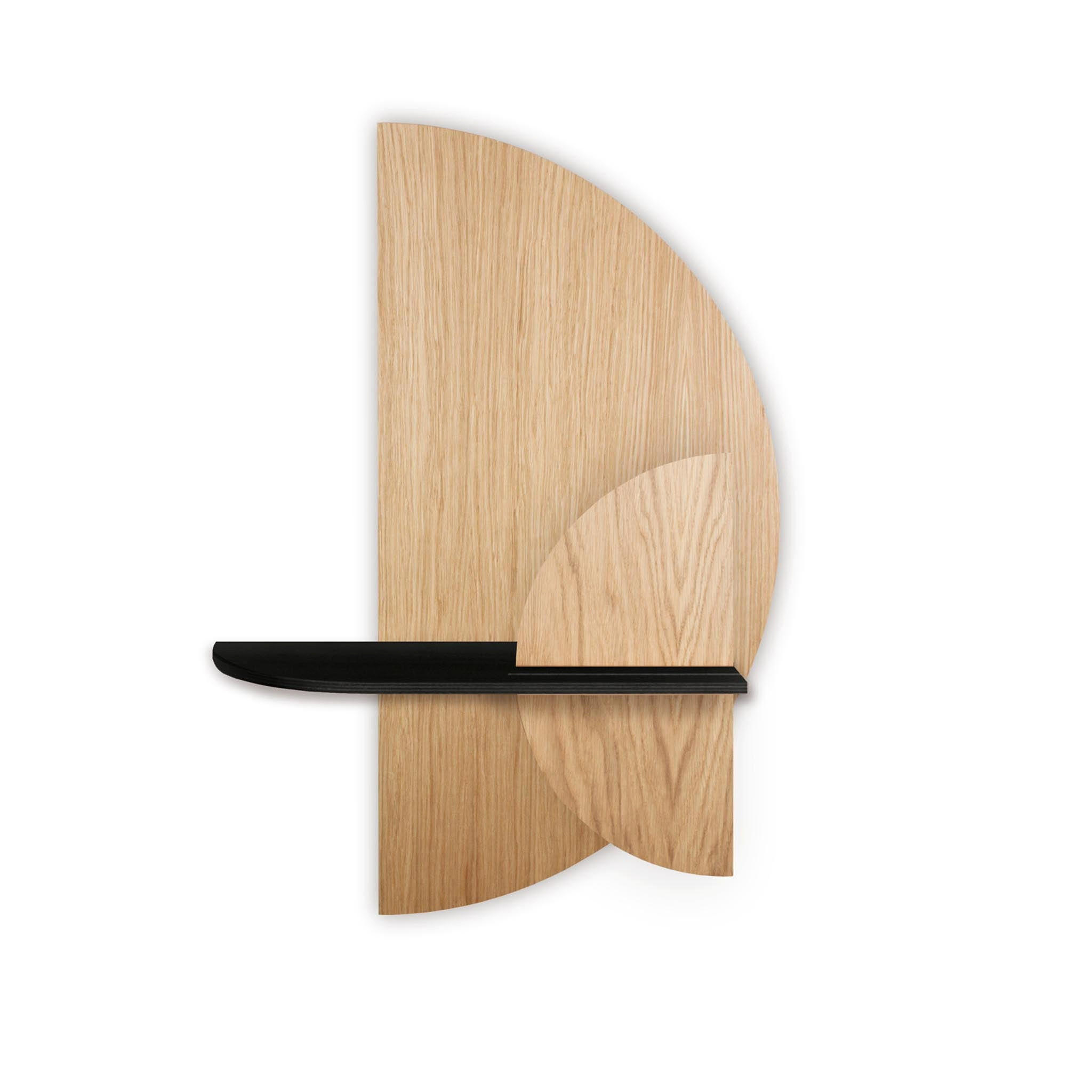 REGAL Alba Halbkreis - Eichefarben/Schwarz, Holz (60/72/17cm) - Woodendot