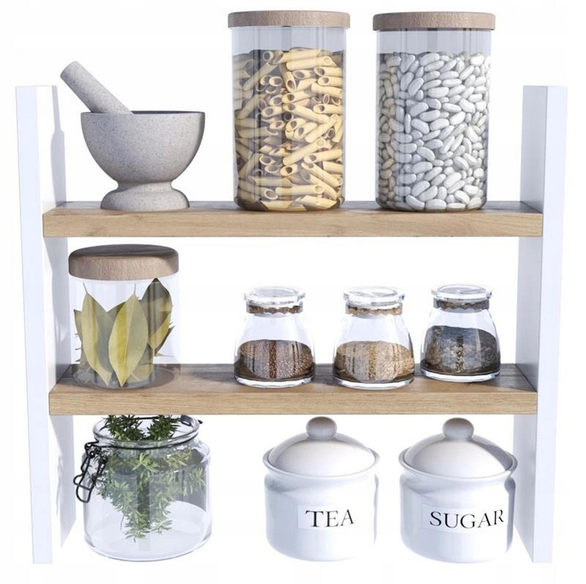 KÜCHENREGAL Artisan Eiche-Weiß 44/10/40 cm - Multicolor, Holzwerkstoff (44/40/10cm) - Matkam Möbel