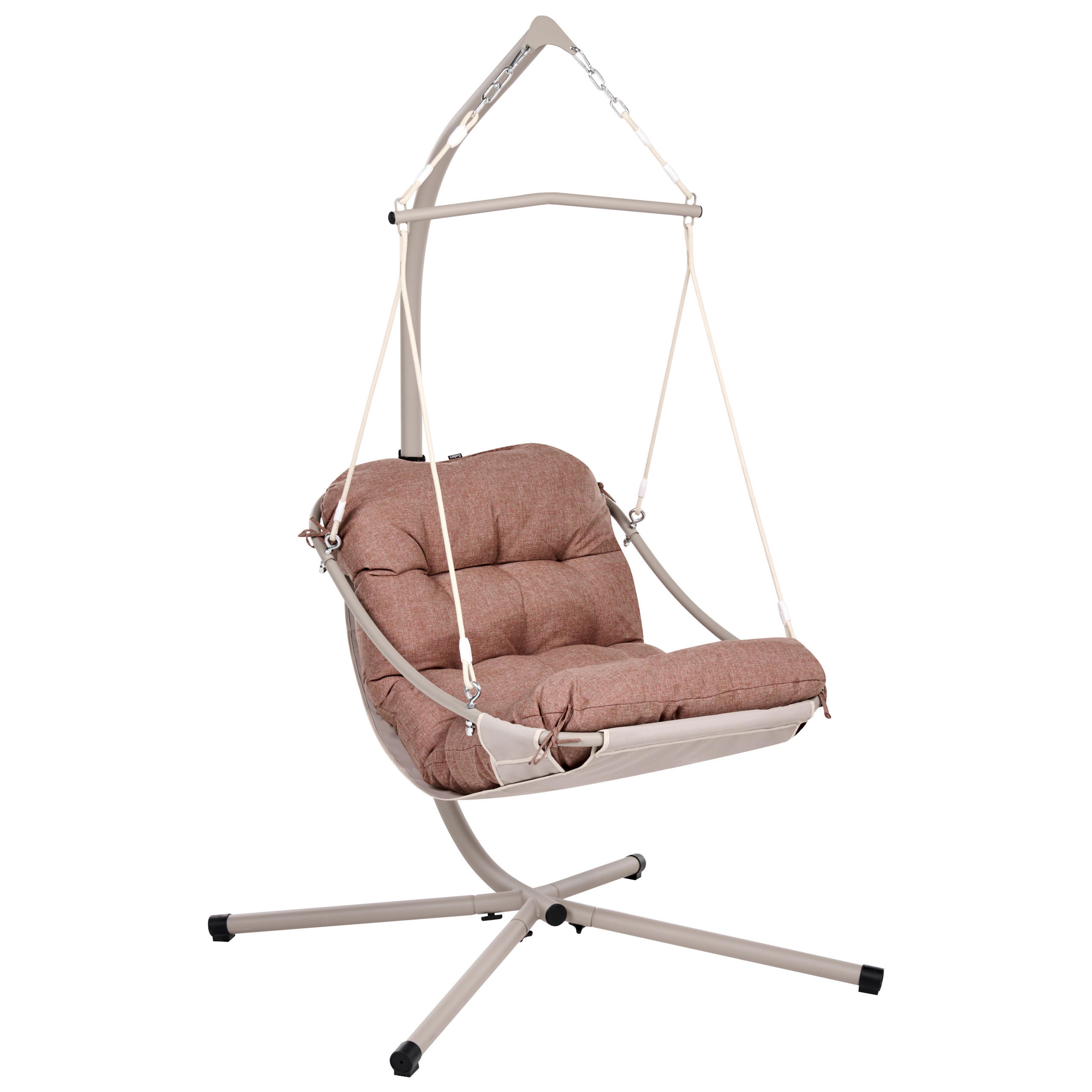 FOTOLIU SUSPENDAT cu cadru metal maro Alghero - maro/bej, material textil (109/195/101cm) - Beliani