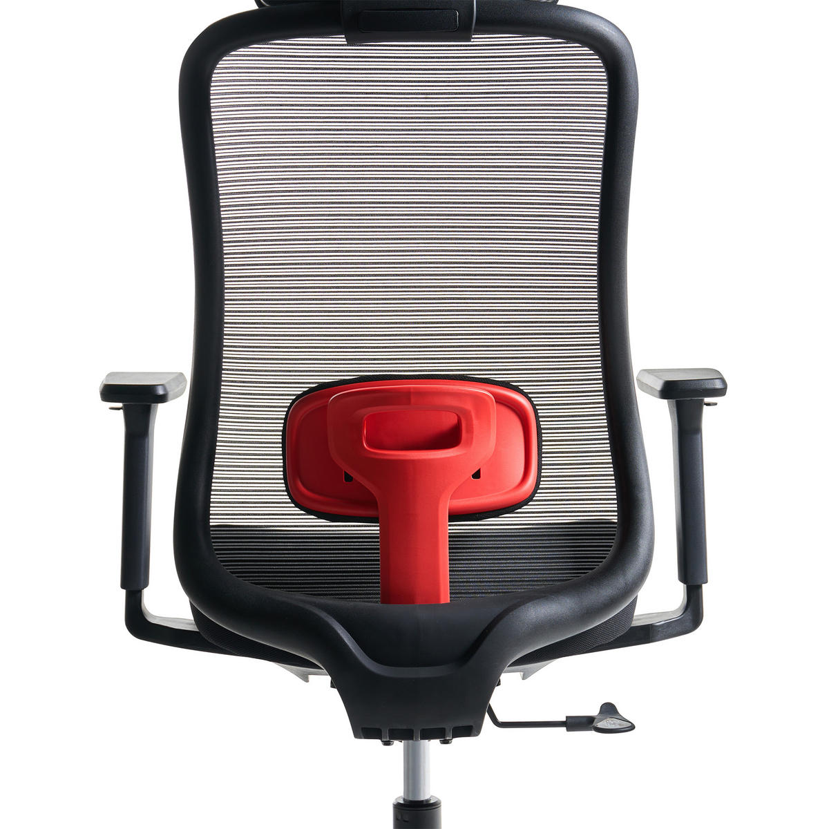 BÜROSTUHL Schwarz Nemoar - Rot/Schwarz, Kunststoff/Textil (70/118/70cm) - Beliani
