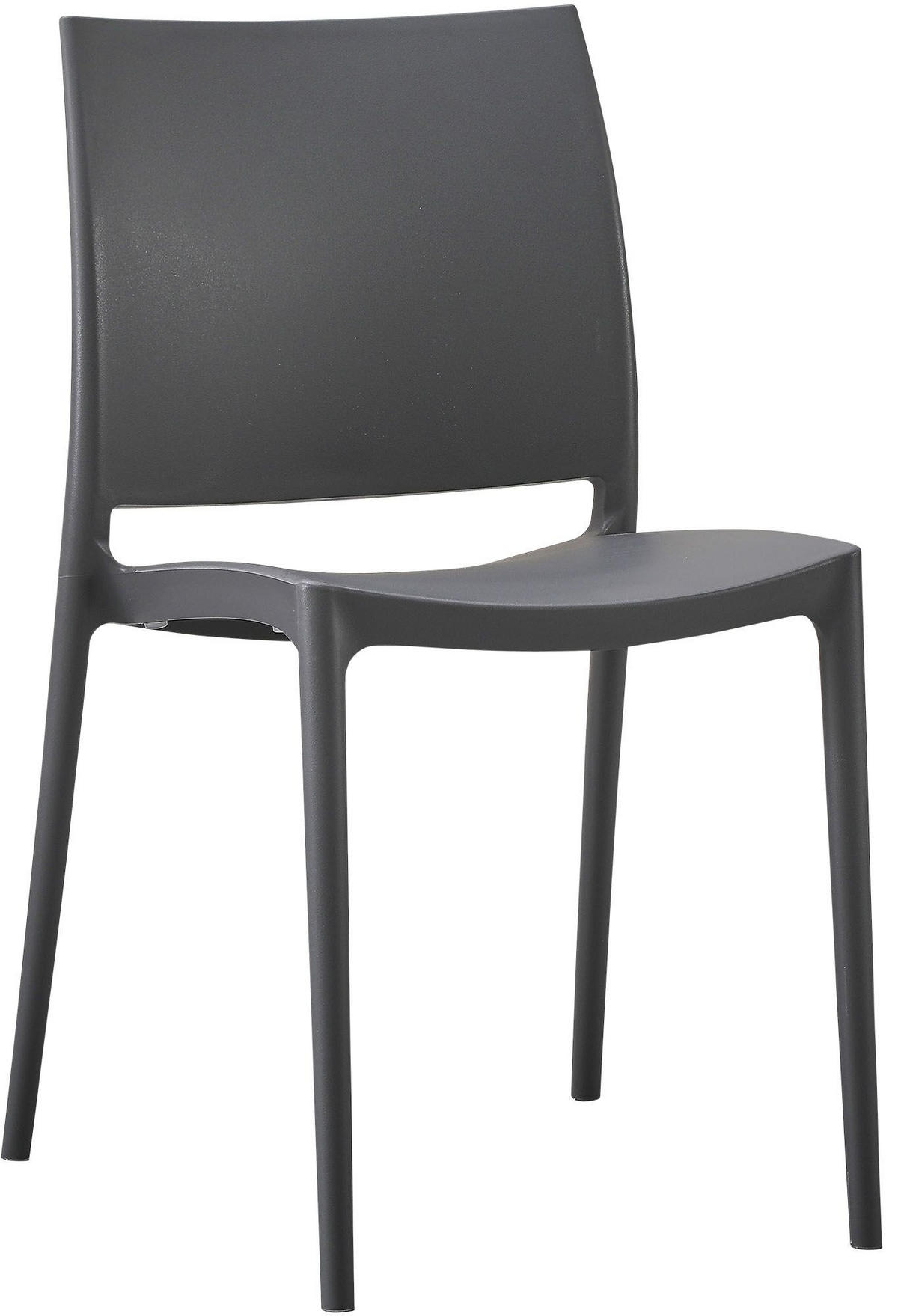 GARTENMÖBEL-SET Greta 4 Stühle 156x156x81cm Kunststoff Dunkelgrau Balkonset - Dunkelgrau, Kunststoff - DELUKE