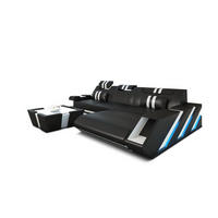 ECKSOFA Apollonia L - Schwarz, Leder (190/295cm) - Sofa Dreams
