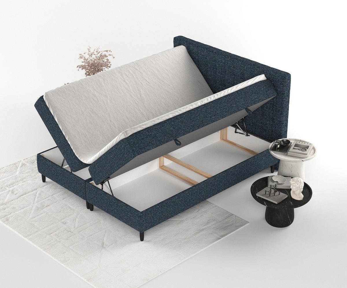 BOXBETT Divine Marineblau 180/200 cm - Schwarz/Dunkelblau, Holz/Holzwerkstoff (180/200cm) - Maison de Reve