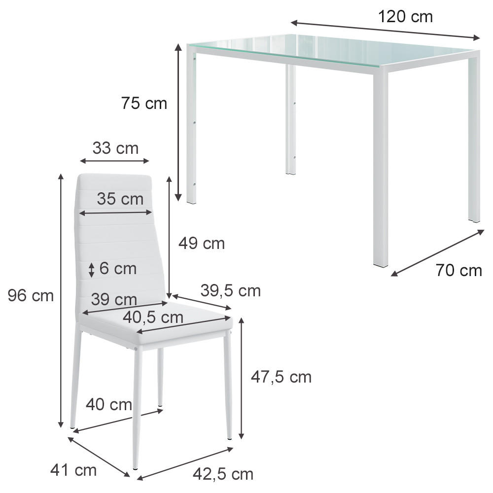Thumbnail - Vicco Esstischset, Weiß, Metall, Rechteckig, 120x70x75 cm, Esszimmer, Bänke, Tisch- & Eckbankgruppen