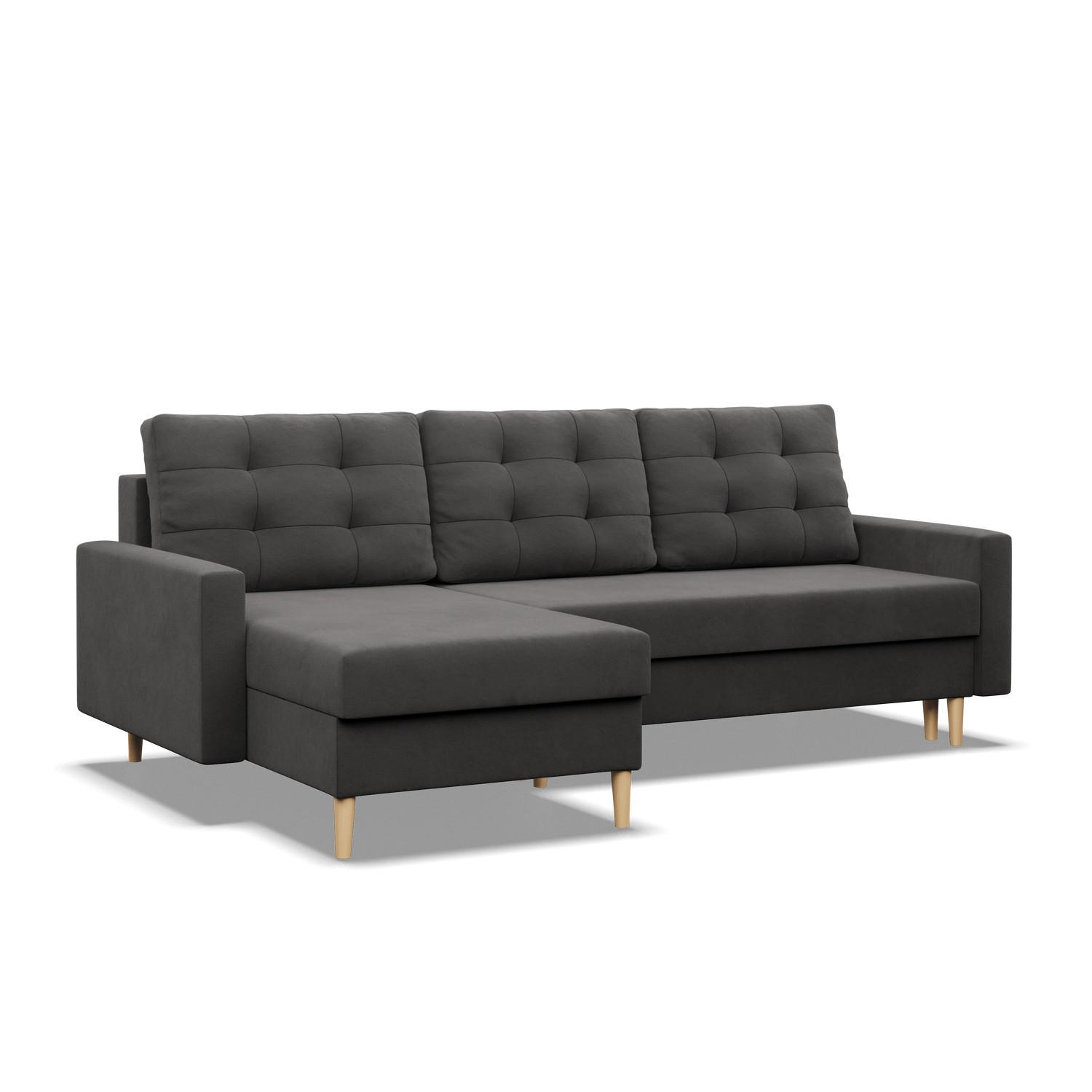 ECKSOFA MIT SCHLAFFUNKTION BLANK, Grau - Grau, Textil (223/140cm) - Mebligo