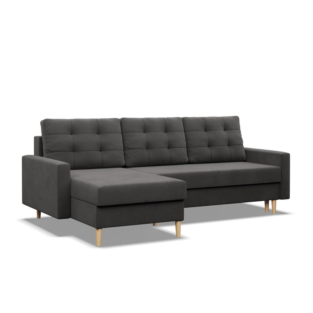 ECKSOFA MIT SCHLAFFUNKTION BLANK, Grau - Grau, Textil (223/140cm) - Mebligo