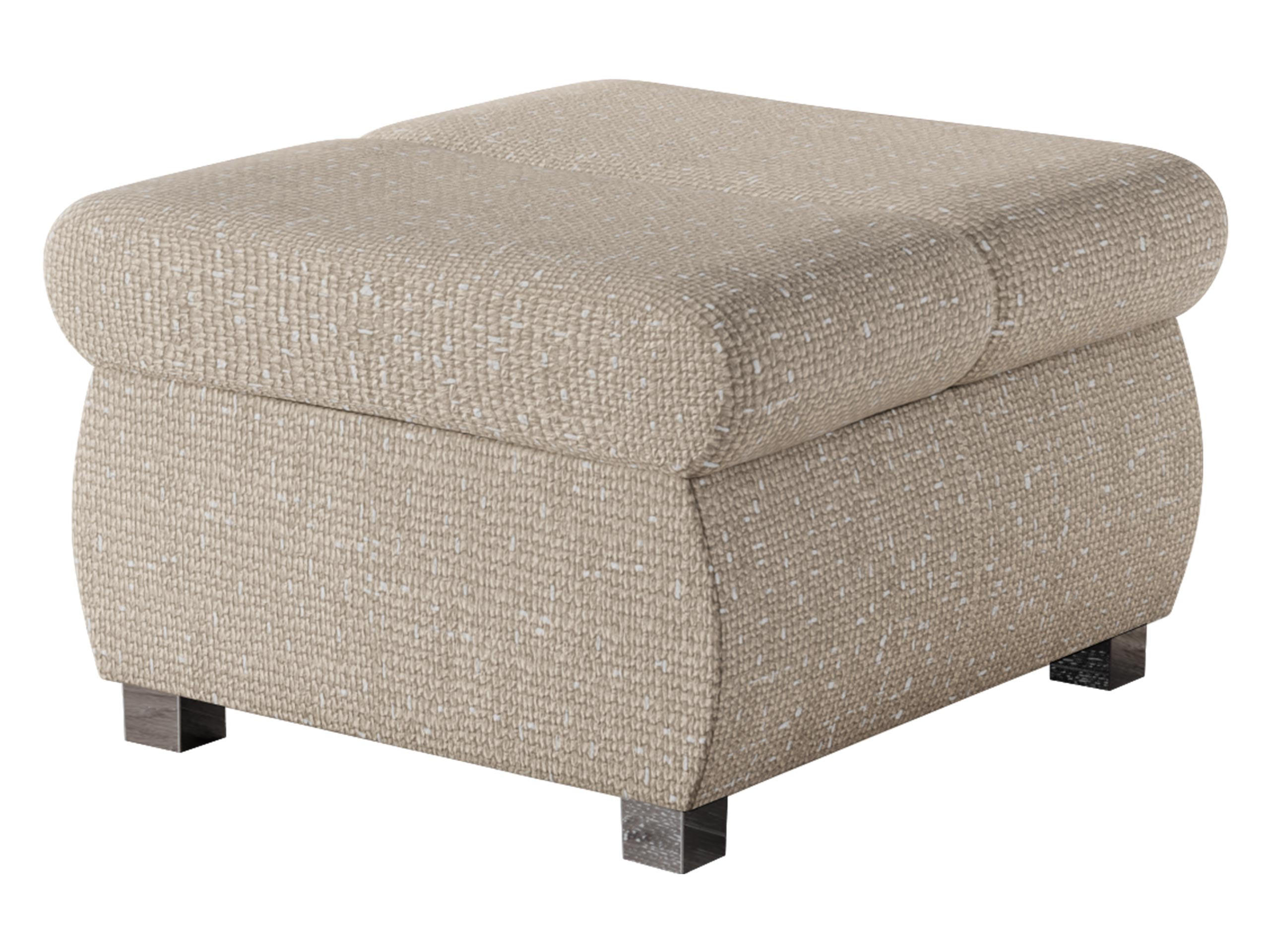 POLSTERHOCKER Bangkok Klein - Silberfarben/Mokka, Holz/Kunststoff (60/39/60cm) - MIRJAN24