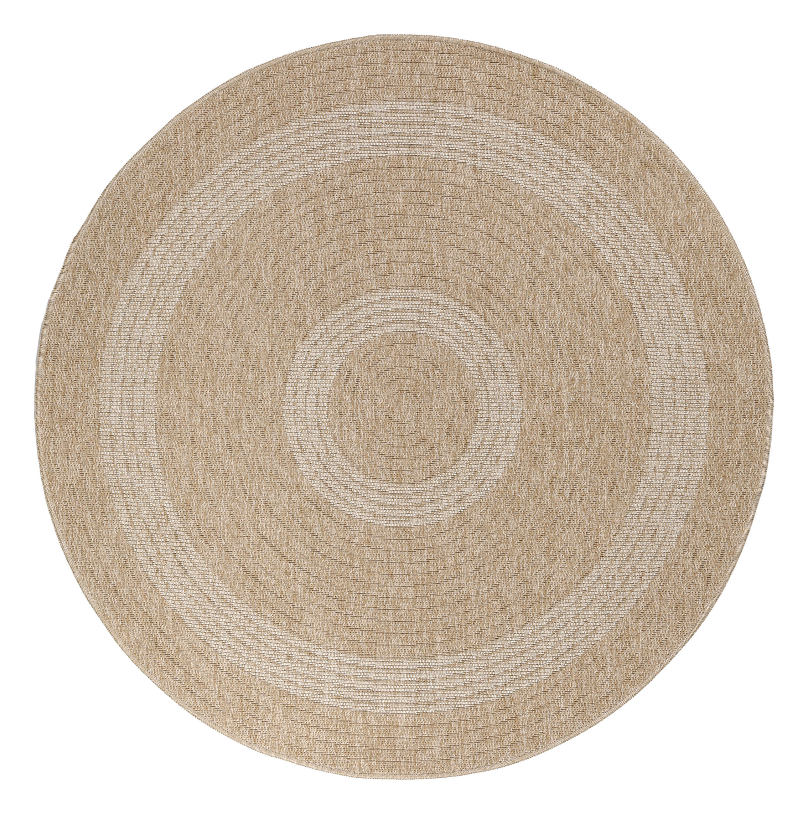 OUTDOORTEPPICH KAUNS, im Vintage-Stil, Beige, Ø 200 cm - Beige, Textil (200/200cm) - KADIMA DESIGN