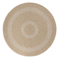 TEPPICH Outdoor Flachgewebe Vintage Polypropylen Balkon Beige Rund 80x80 - Beige, Textil (80/80cm) - KADIMA DESIGN