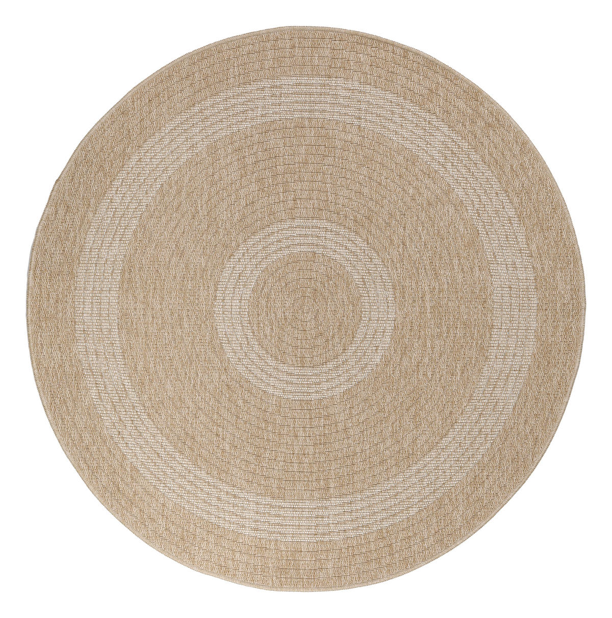 TEPPICH Outdoor Flachgewebe Vintage Polypropylen Balkon Beige Rund 80x80 - Beige, Textil (80/80cm) - KADIMA DESIGN