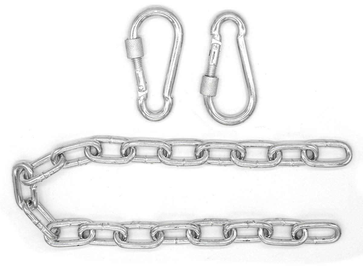 BEFESTIGUNGSSET für Hängesessel Kette + 2 Karabiner 66cm - Grau, Metall (1.9/3.7/50cm) - Amanka