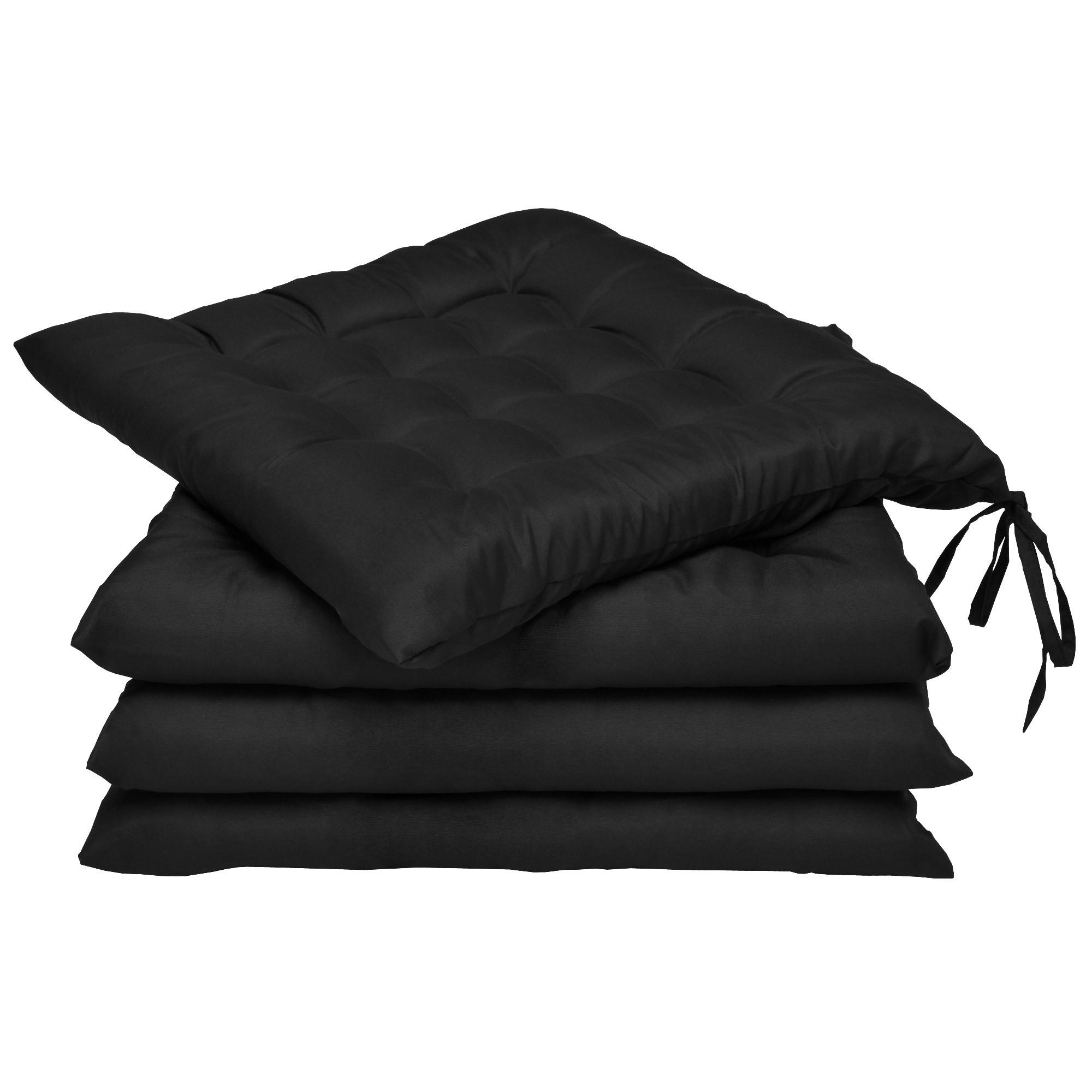 Beautissu Stuhlkissen Schwarz 40x40 cm