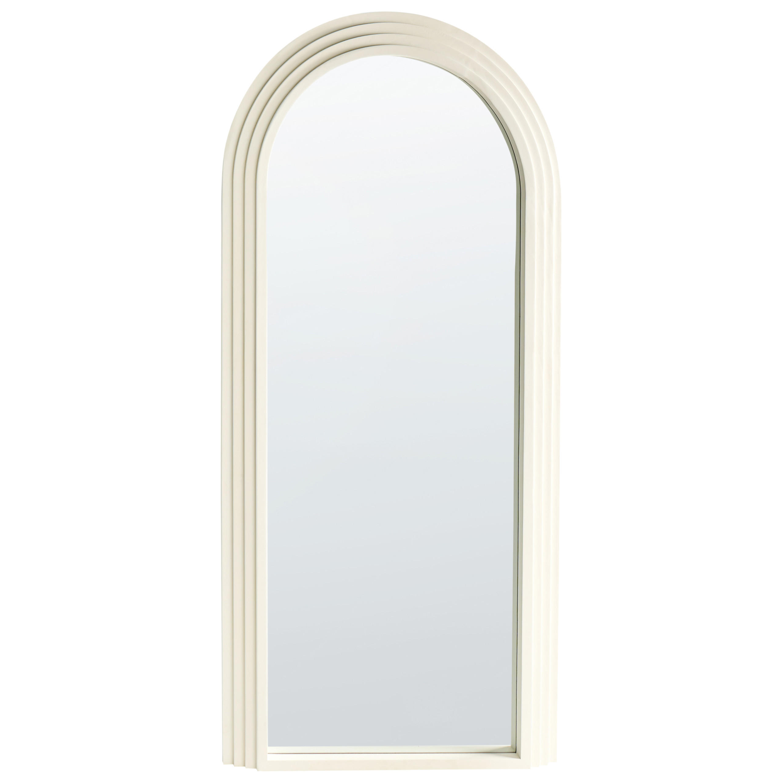 WANDSPIEGEL 80/170 cm Holz Cremeweiß Dijon - Creme, Holz (80/170/3cm) - Beliani