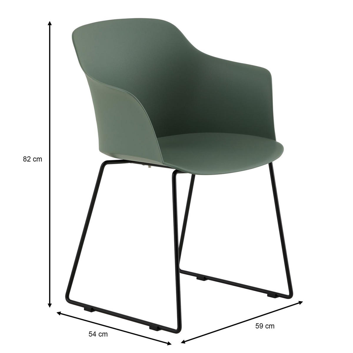 GARTENSTUHL FORO 4er-Set grün - Grün, Textil (58/82/52cm) - IDIMEX