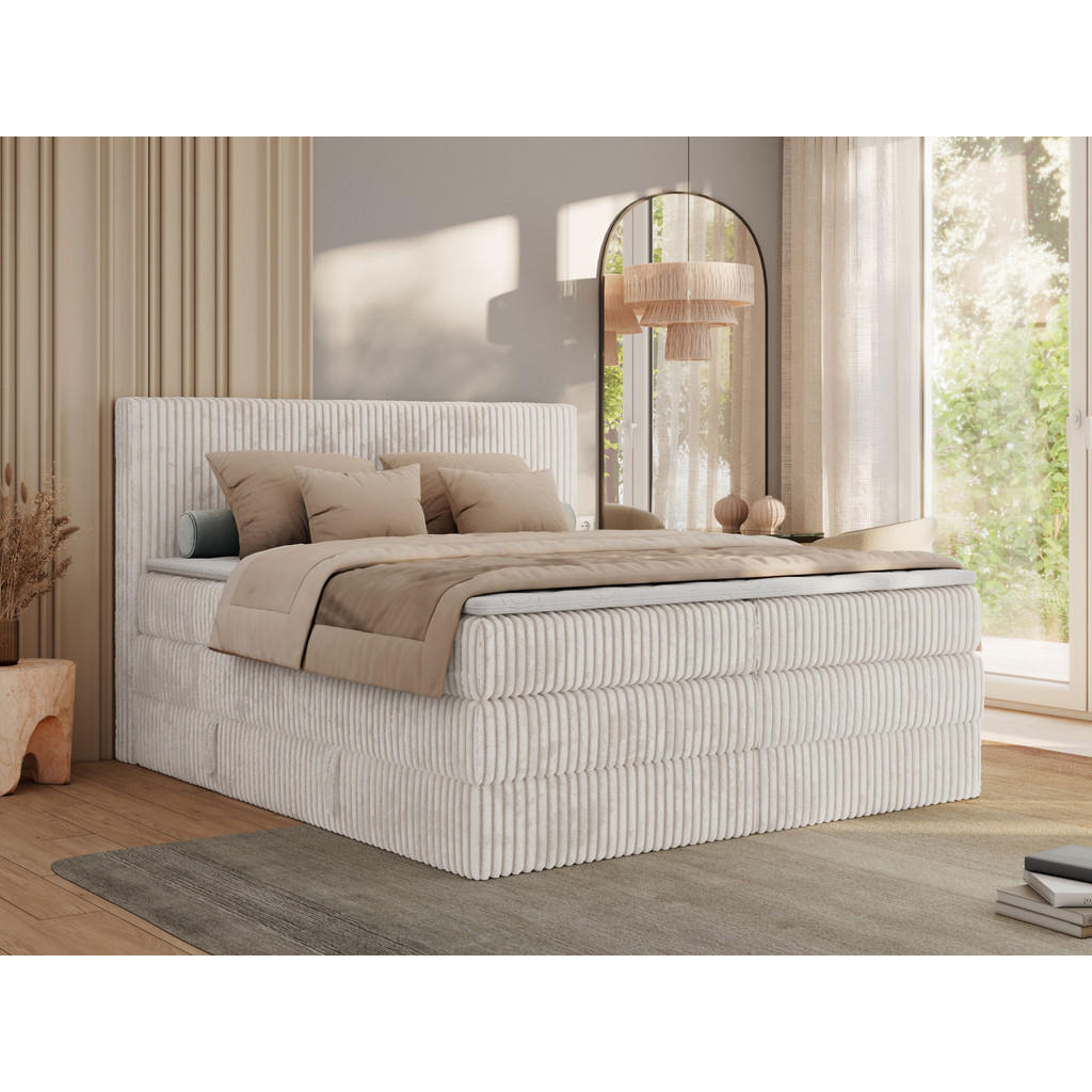 Thumbnail - MKS Boxspringbett, Beige, Textil, H3, 7-Zonen, Rechteckig, 180x200 cm, Oeko-Tex®, Schlafzimmer, Betten, Boxspringbetten