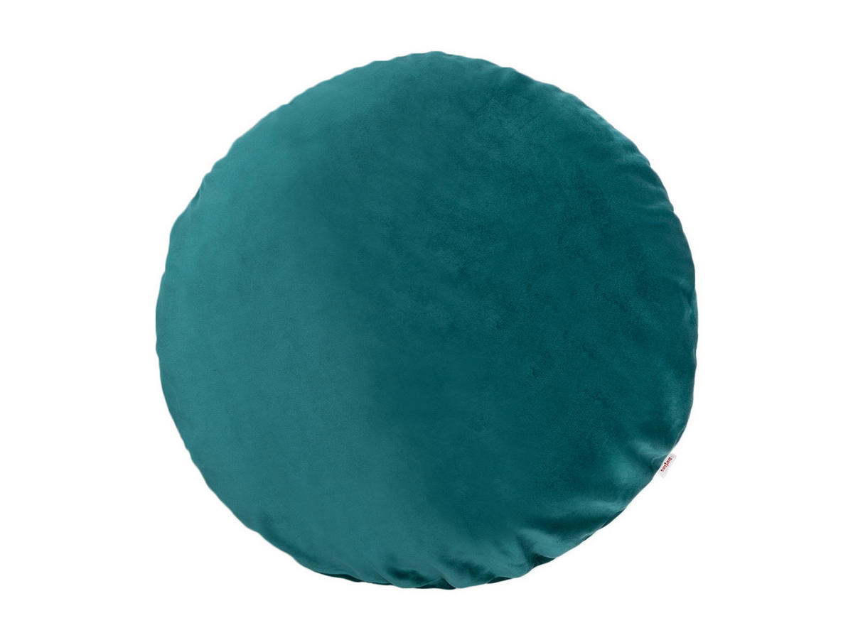 KISSENHÜLLE Rund Samt&Sonders petrol 80 cm Ø - Petrol, Textil (80/80cm) - beties Heimtextil