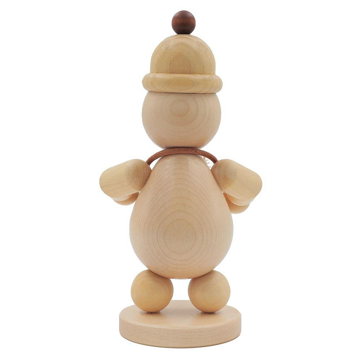 HOLZFIGUR Schneemann Junior mit Bauchladen auf Sockel 17 cm - Multicolor, Holz (10/1/0.1cm)